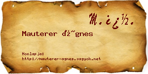 Mauterer Ágnes névjegykártya