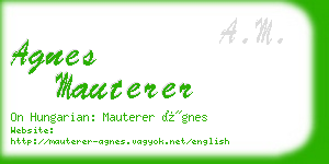 agnes mauterer business card
